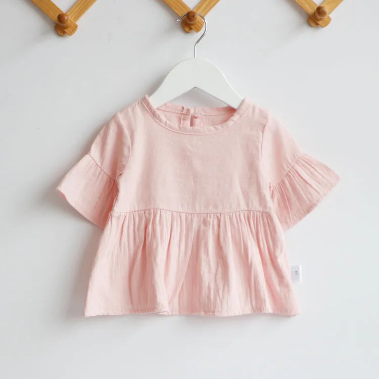 Chemisier à manches longues pour fille, haut en coton, décontracté, vêtements pour enfants, printemps et été