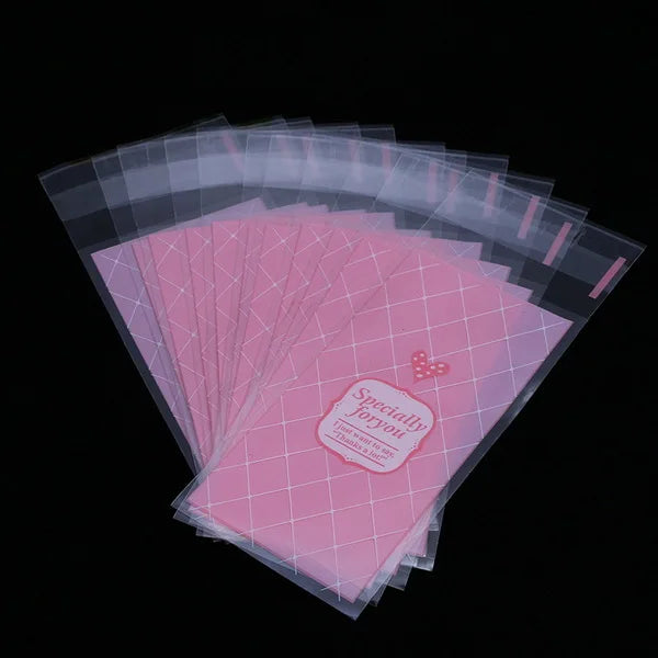 100 pièces/lot Mini emballage de biscuits en plastique 5x10 cm sacs d'emballage de cupcakes sacs auto-adhésifs opp sac cadeau sac de bonbons paquet de rouge à lèvres