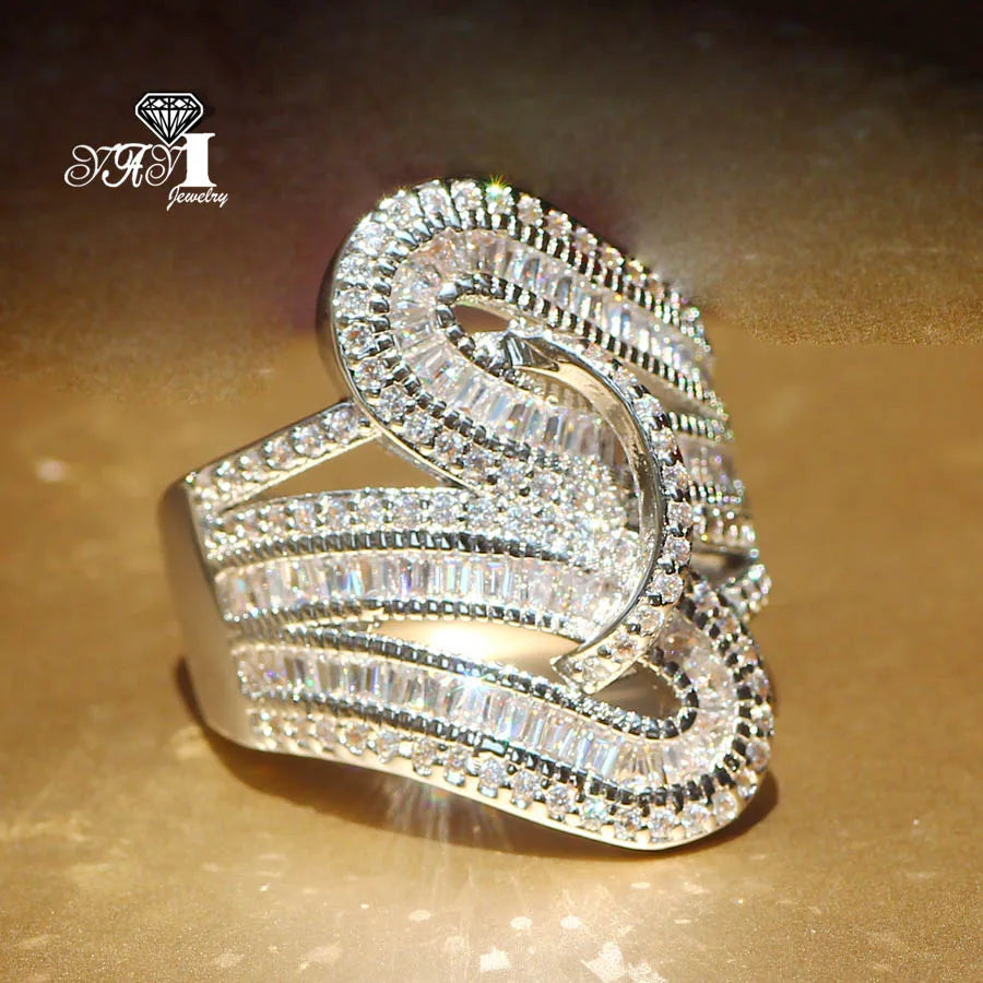YaYI – bagues de fiançailles et de mariage, bijoux fins, pierres précieuses de qualité supérieure, Moissanite, zircone cubique, couleur argent, cadeaux