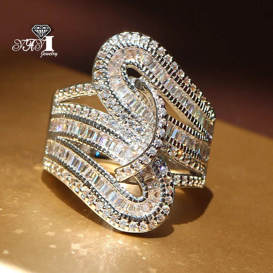 YaYI – bagues de fiançailles et de mariage, bijoux fins, pierres précieuses de qualité supérieure, Moissanite, zircone cubique, couleur argent, cadeaux