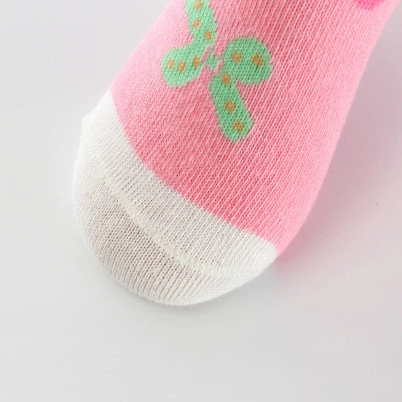 5 paires/lot printemps automne haute qualité filles chaussettes coton papillon couleur bonbon chaussettes pour filles 3- 12 ans enfants chaussettes