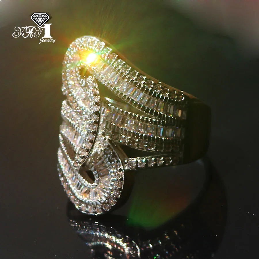 YaYI – bagues de fiançailles et de mariage, bijoux fins, pierres précieuses de qualité supérieure, Moissanite, zircone cubique, couleur argent, cadeaux