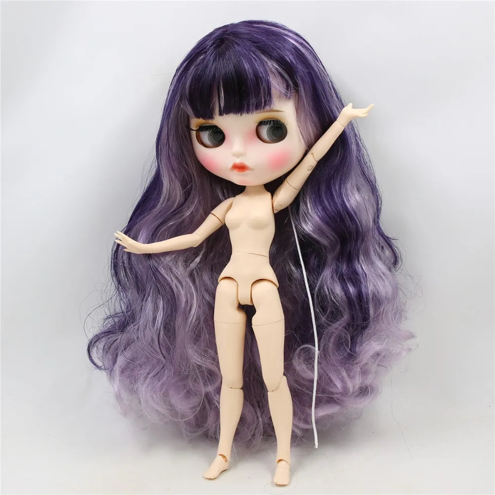 ICY DBS Blyth – poupée articulée 1/6, 30cm, peau blanche, mélange de violets, cheveux, visage mat, lèvres sculptées avec sourcils
