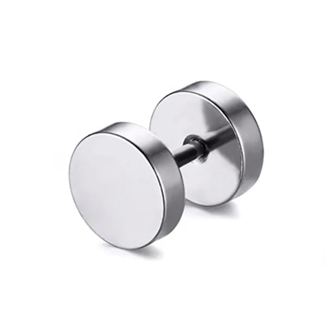1 pièce Punk acier inoxydable vis haltère gothique boucles d'oreilles pour femmes hommes