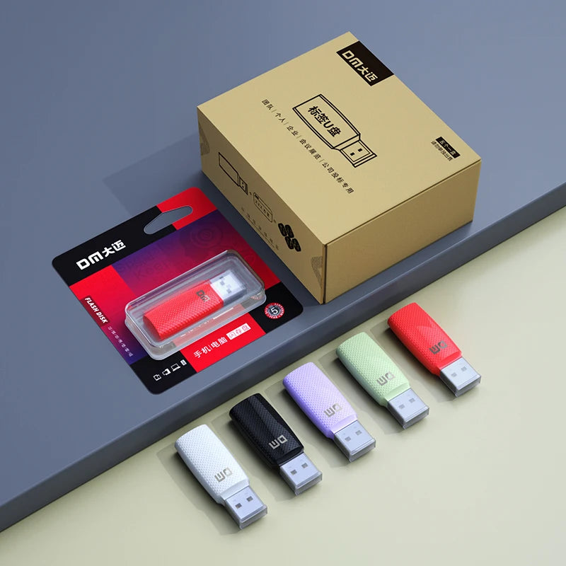 Clé USB 2.0 DM PD203, 4 Go, 8 Go, 16 Go, avec cinq couleurs, 5 pièces/boîte