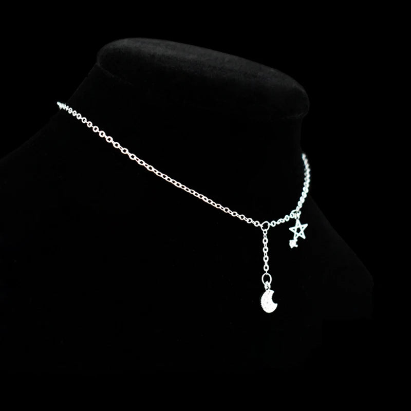 Bracelet en argent Sterling 925 en Zircon, étoile et lune, boucle de cheville, symbole Constellation, chaîne pour le pied, bijoux pour femmes et filles, cadeau, nouvelle tendance