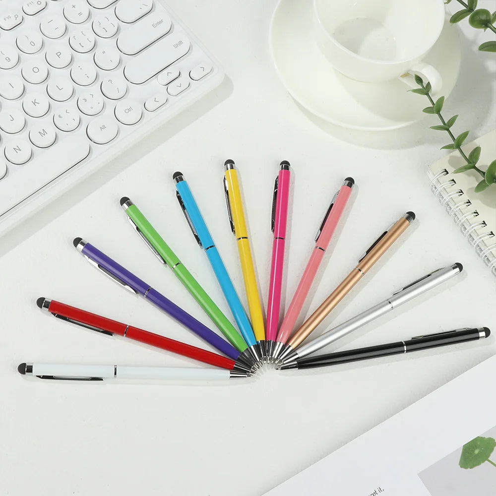 Stylet universel pour écran tactile de téléphone portable, stylo à bille pour iPhone et iPad, fournitures d'écriture, cadeaux de bureau et scolaires, utilisation des touristes