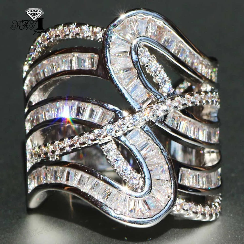 YaYI – bagues de fiançailles et de mariage, bijoux fins, pierres précieuses de qualité supérieure, Moissanite, zircone cubique, couleur argent, cadeaux
