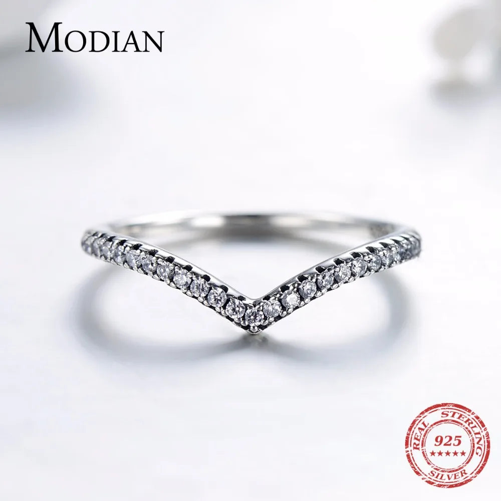 Modian – Bagues empilables en argent sterling 925 pour femme, bijoux en zircons cubiques CZ transparents, mode Instagram, idée cadeau pour couple, 3 styles