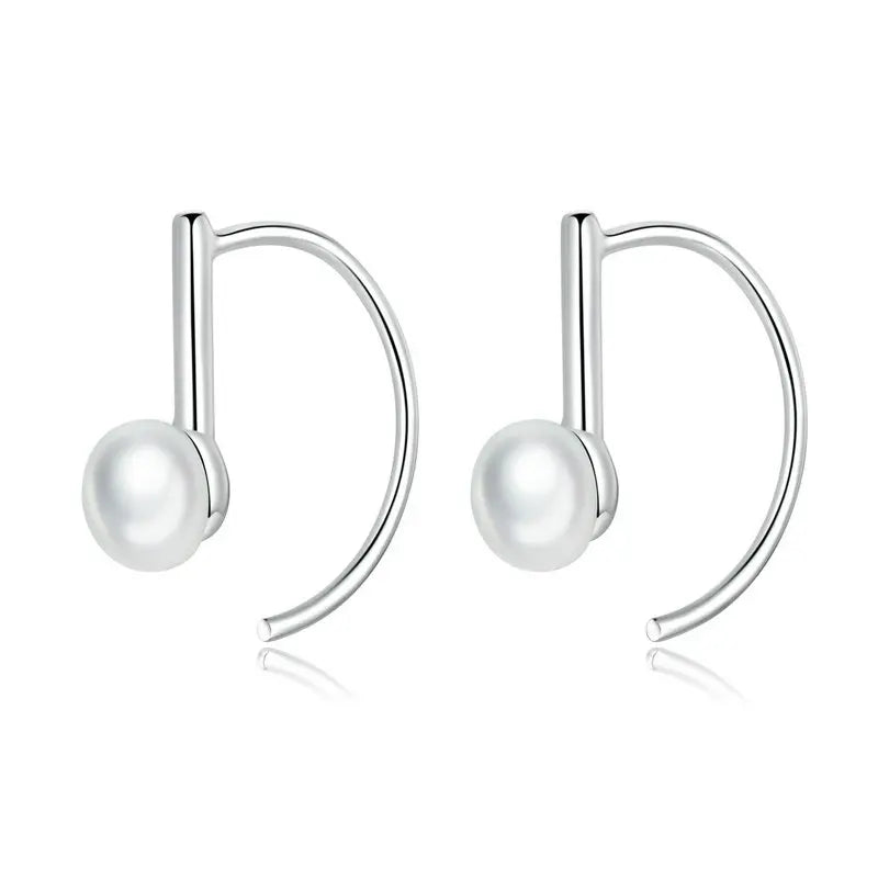 BAMOER 925 en argent Sterling élégant rond pur amour perle boucles d'oreilles pour femmes bijoux Brincos blanc, noir violet rose SCE037