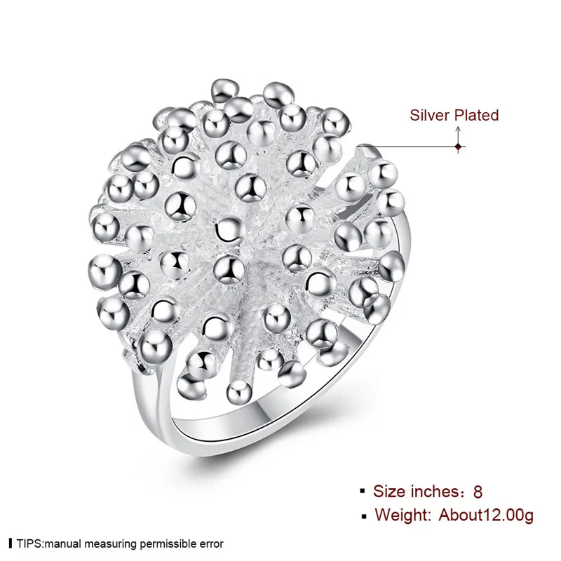 DOTEFFIL 925 en argent Sterling feu d'artifice corail bague femme mode mariage fiançailles bijoux en argent