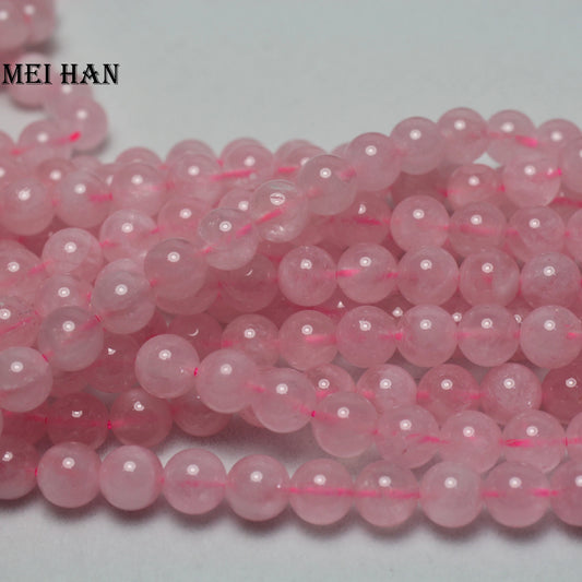 Meihan – perles rondes en Quartz rose naturel de Madagascar, 8mm, amples, pour la fabrication de bijoux, Design, bricolage, vente en gros