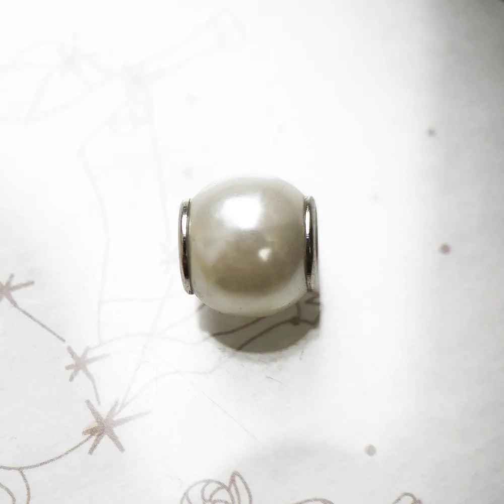 Perles blanches en argent Sterling 925, breloque européenne, accessoires de bijoux à faire soi-même, cadeau pour femmes