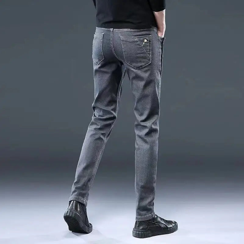 Jean Slim en Denim pour Homme, Pantalon Crayon Décontracté, Nouvelle Collection Printemps et Automne