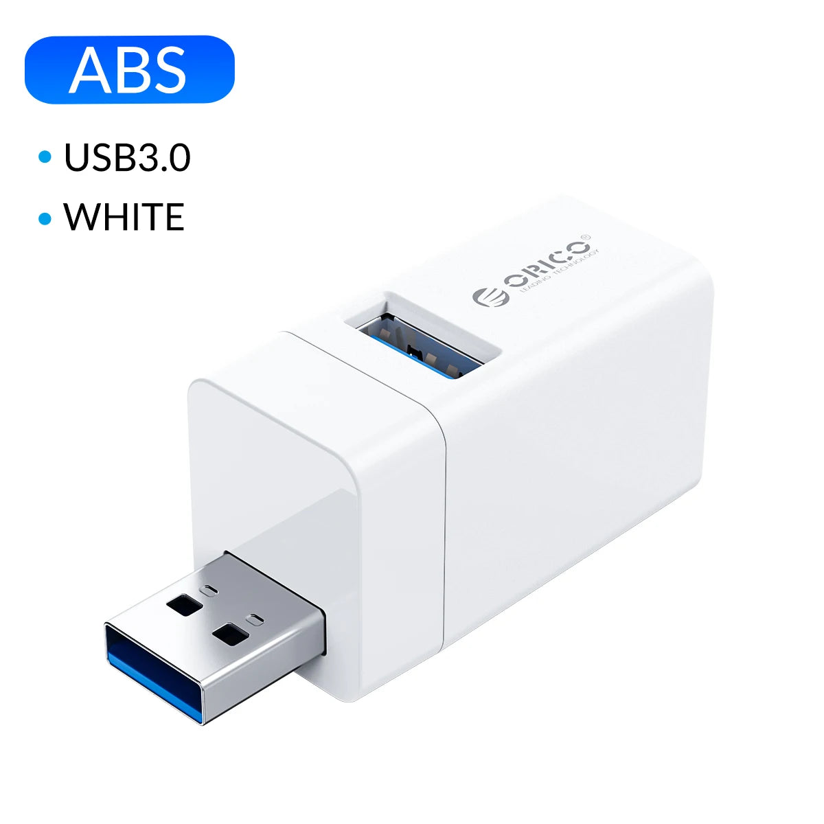 ORICO – Mini Hub séparateur USB 3.0 3 en 1, haute vitesse, 3 ports USB étendus, pour ordinateur de bureau, PC portable, lecteur gratuit