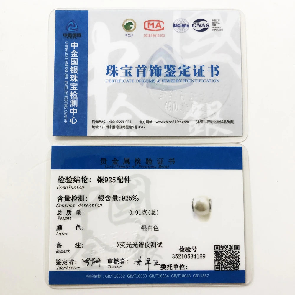 Perles blanches en argent Sterling 925, breloque européenne, accessoires de bijoux à faire soi-même, cadeau pour femmes