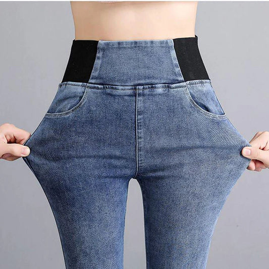 Jean crayon taille haute pour femme, pantalon skinny classique, pantalon en denim décontracté, streetwear, lavage commandé, grande taille 38, fjeros