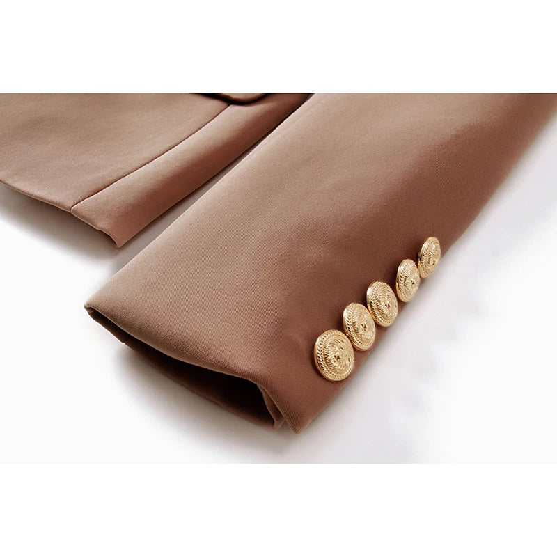 HARLEYFASHION-Blazer Croisé Slim pour Femme, Veste Imbibée de Qualité média, Avocat, Document Solide, Européen, Américain, Printemps, Automne, 2021