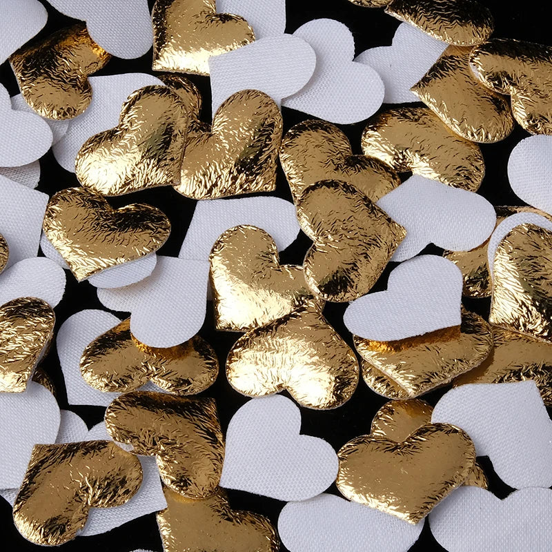 100 pcs/lot 8 couleurs (20mm/35mm) éponge Satin tissu coeur pétales mariage confettis Table lit coeur pétales décoration de mariage
