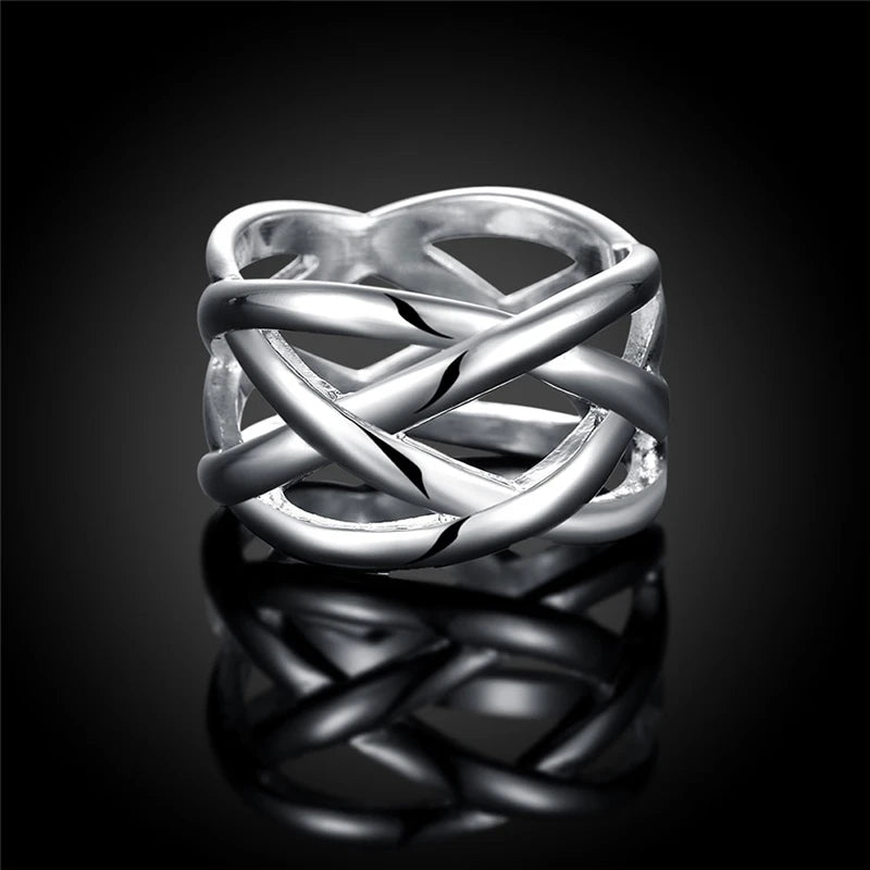 DOTEFFIL 925 bague entrelacée croix en argent Sterling pour les femmes
