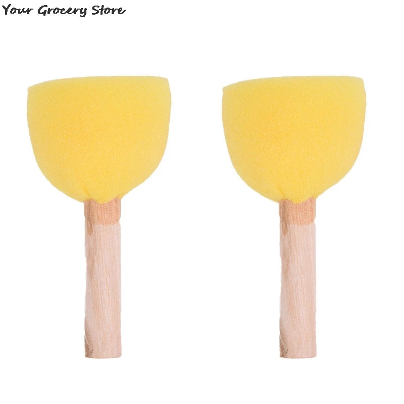 5 pièces manche en bois éponge pinceau enfants enfants fleur Graffiti Art dessin peinture jouets outil école papeterie fournitures