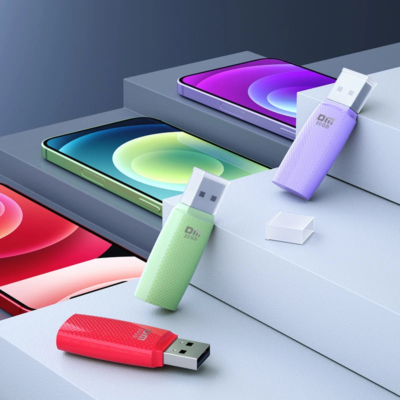Clé USB 2.0 DM PD203, 4 Go, 8 Go, 16 Go, avec cinq couleurs, 5 pièces/boîte