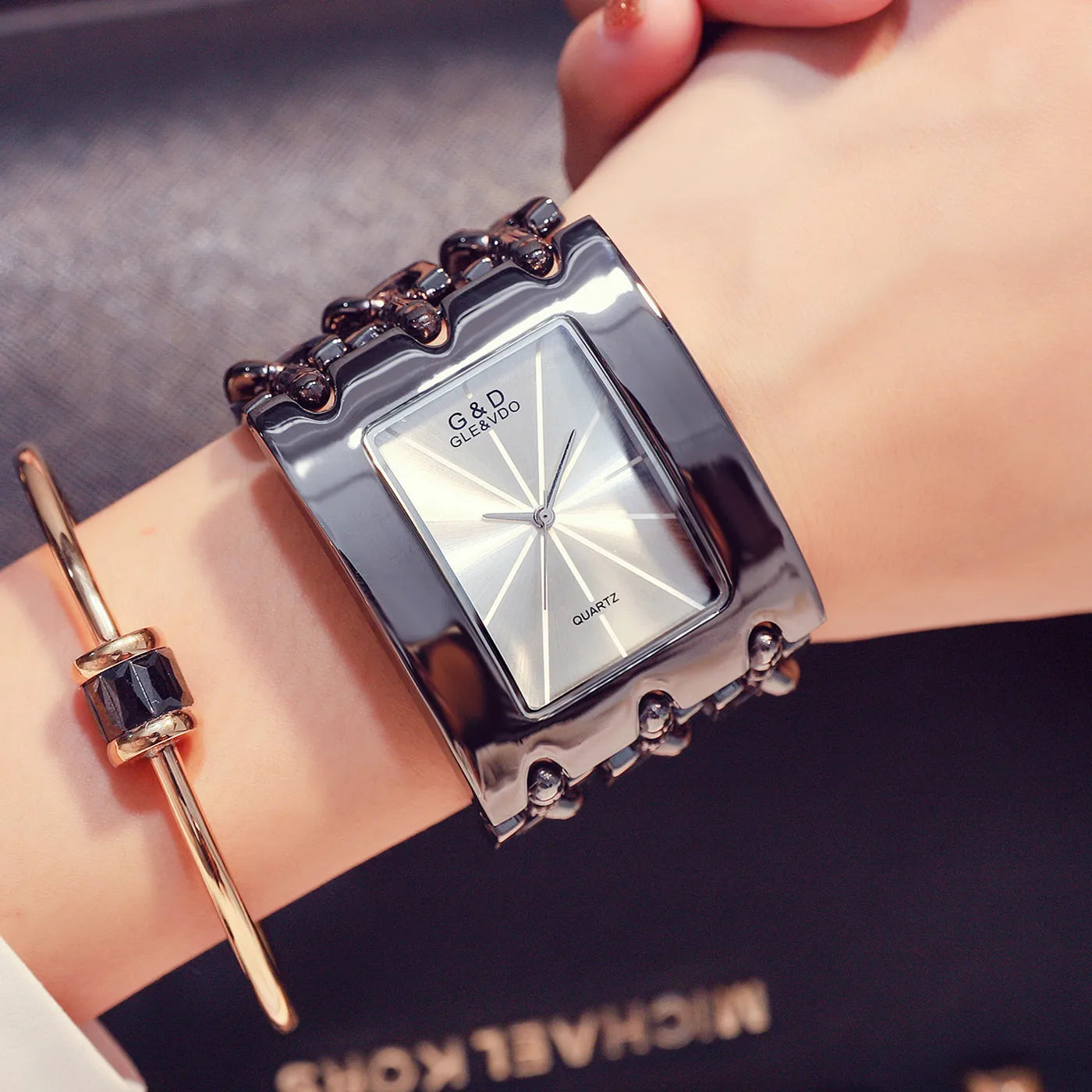 G & D-Montre-bracelet décontractée pour femme, trois JOQuartz,