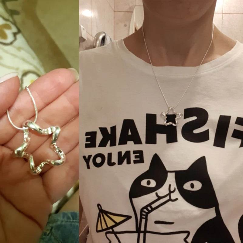 DOTEFFIL – collier avec pendentif étoile de mer en argent Sterling 925, chaîne serpent de 16 à 30 pouces pour femmes, bijoux de fiançailles de mariage à la mode