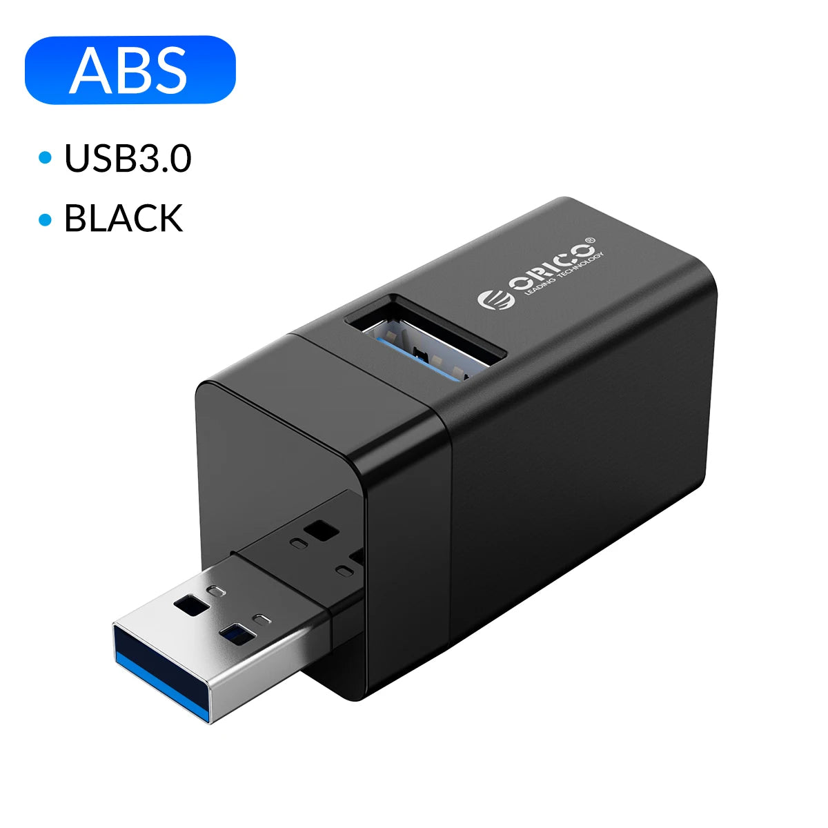 ORICO – Mini Hub séparateur USB 3.0 3 en 1, haute vitesse, 3 ports USB étendus, pour ordinateur de bureau, PC portable, lecteur gratuit