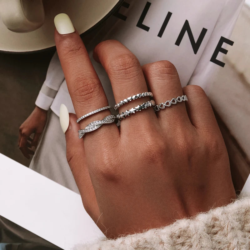 WOSTU 100% authentique argent Sterling 925 6 styles empilable