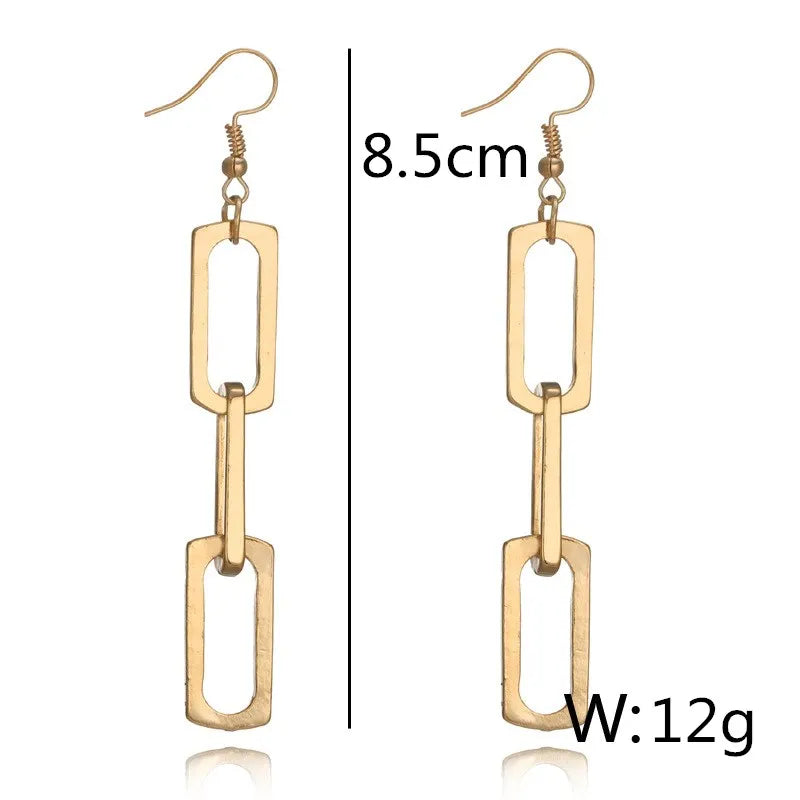 Boucles d'oreilles JODstressen métal multicouches pour femmes, déclaration, document en or,