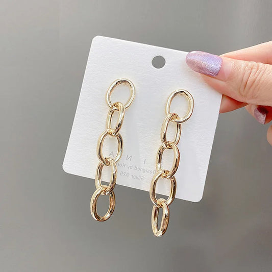 Boucles d'oreilles JODstressen métal multicouches pour femmes, déclaration, document en or,