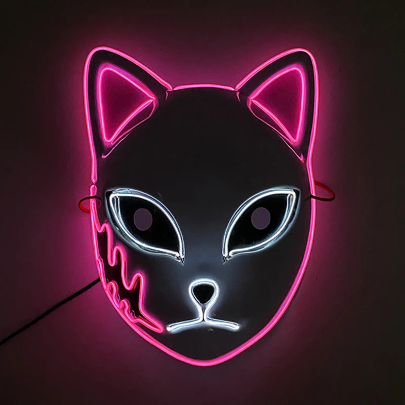 Halloween carnaval fête Costume décoration LED lumineuse masque Halloween masque LED masque éclairer masques de fête pour la fête lumineuse