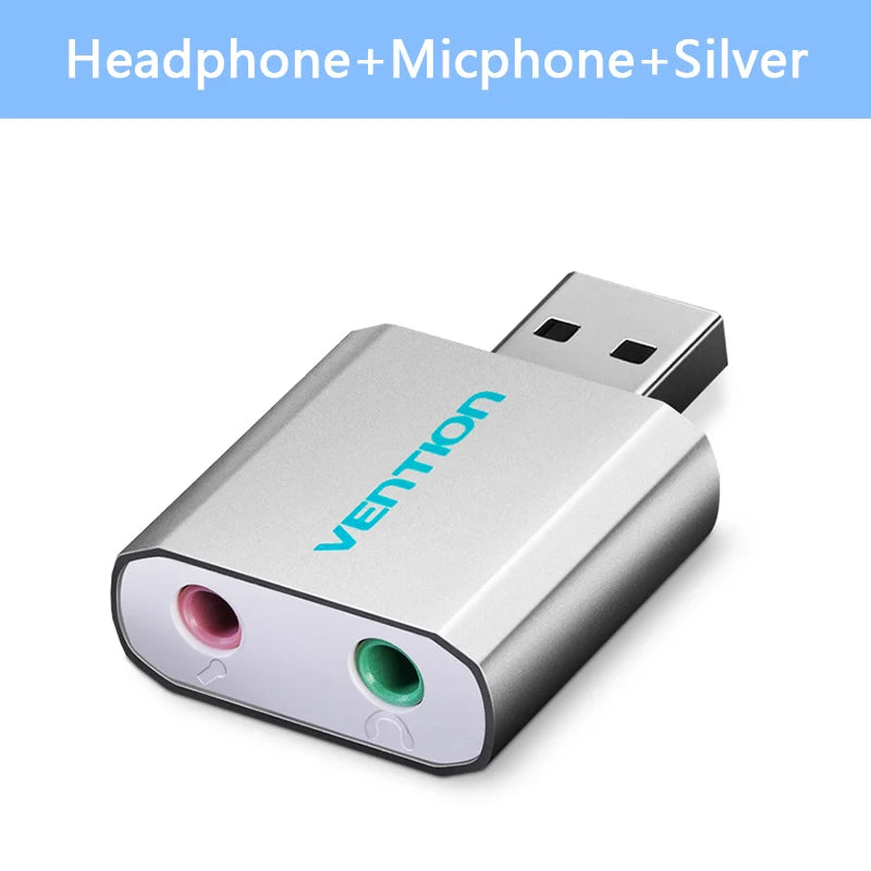 VENTION – Carte son externe USB avec sorties microphone et casque
