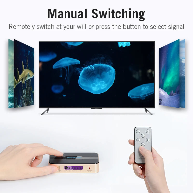 Vention HDMI Splitter 5 en 1 sortie 4K/30Hz HDMI 5x1 3x1