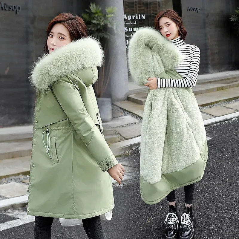IOQRCJV 2024 veste d'hiver femmes Parkas chaud col de fourrure