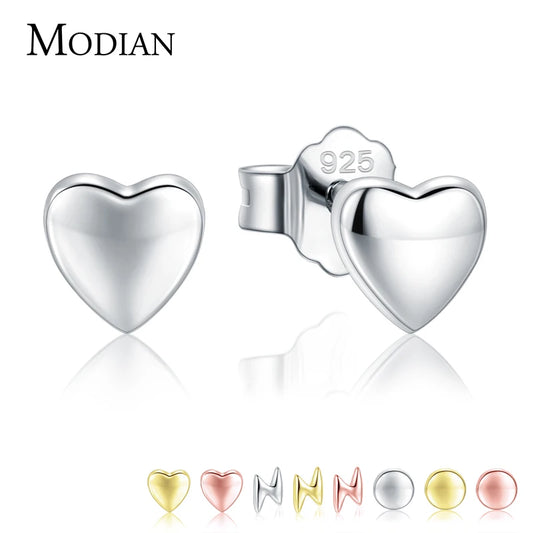 Modian – Boucles d'oreilles en argent sterling 925 pour femme, avec 6 styles en étoile et lune, accessoire exquise et simple, très tendance, bijou triangulaire