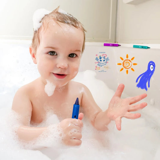 Crayons de bain lavables, 6 pièces, dessin coloré dans la baignoire, faciles à nettoyer, jouet artistique amusant pour enfants, Graffiti, Crayon de salle de bain