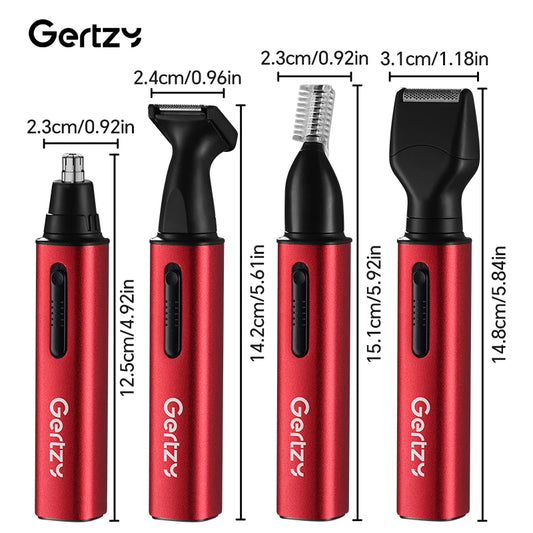 1 kit tondeuse à cheveux rechargeable pour oreilles et nez - chargement USB, 4 têtes interchangeables, design portable pour hommes et femmes