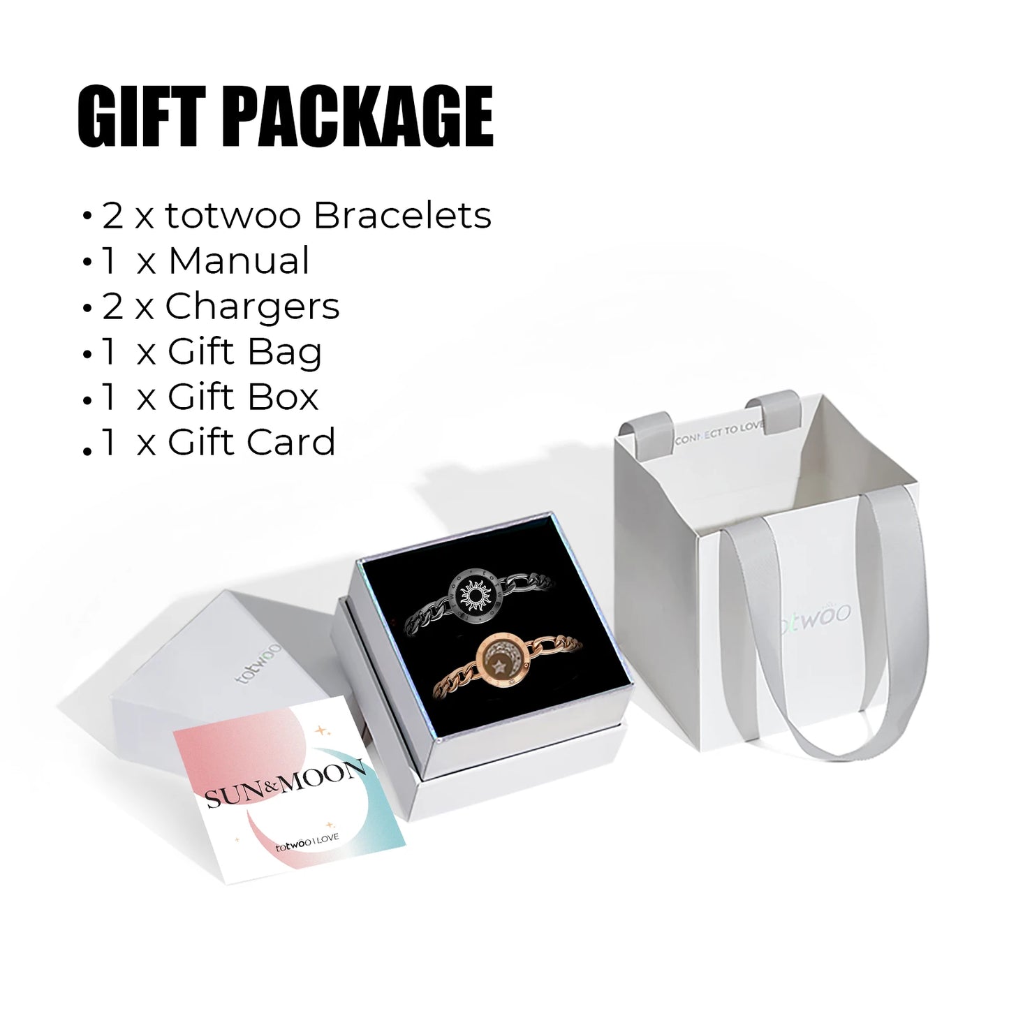 Totwoo – Bracelets tactiles pour relation longue Distance, cadeau d'anniversaire pour Couple, bijoux intelligents Bluetooth avec prise en charge de l'application iOS Android