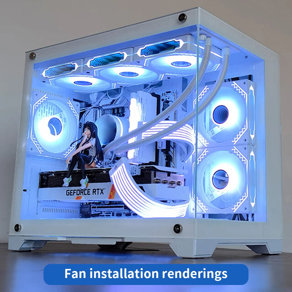 Aigo PC boîtier ventilateur Gamer ordinateur 120mm RGB Kit ventilateurs 4PIN PWM refroidisseur d'eau CPU ventilateur de refroidissement 3pin5v espace illimité Argb ventilateur