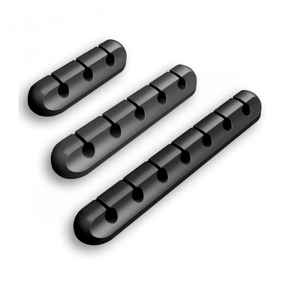 Enrouleur de câble USB en silicone, clips de gestion bien rangés
