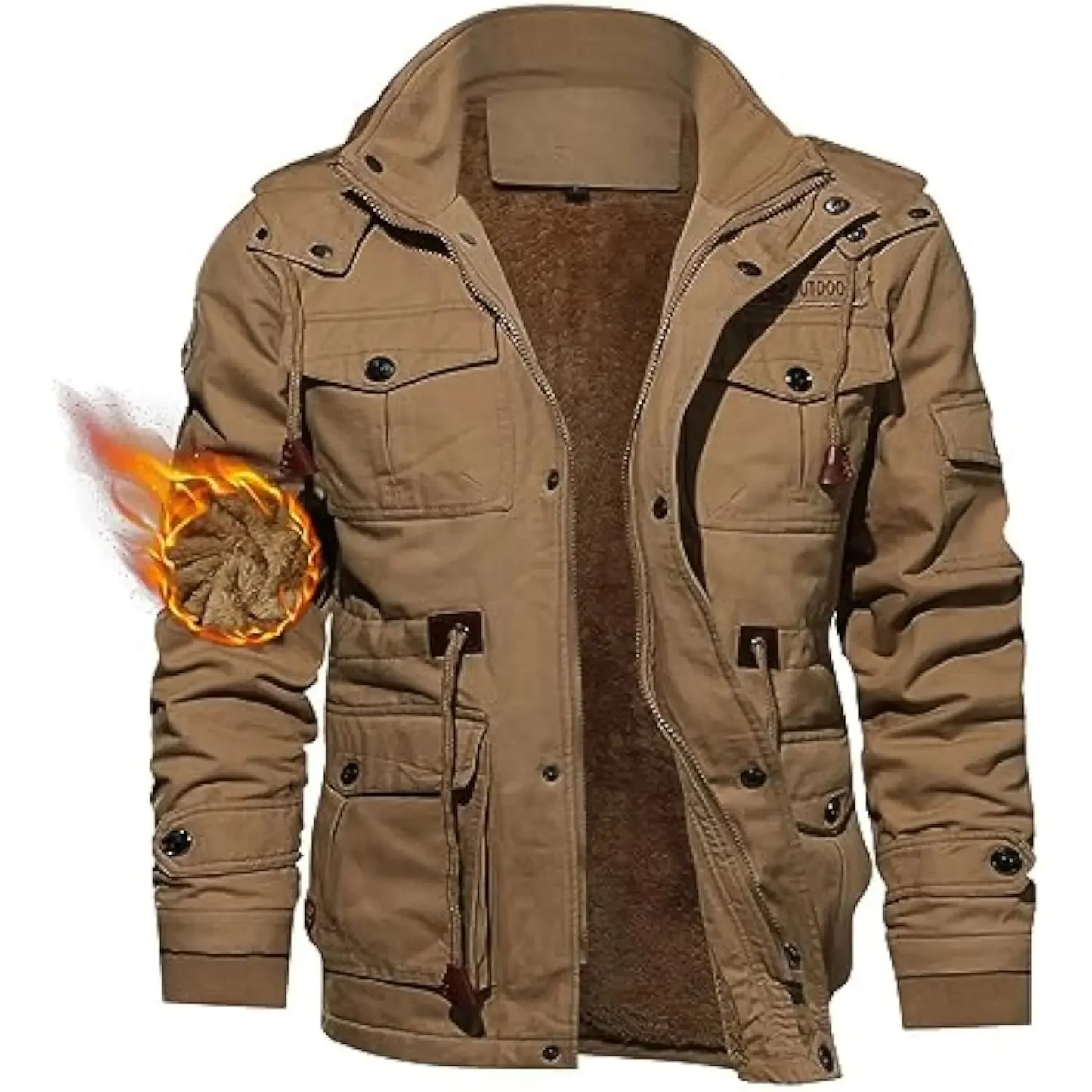 Veste doublée polaire coton vestes militaires hommes hiver nouveau Parkas à capuche pardessus Parkas nouveaux hommes épais travail chaud Cargo manteaux