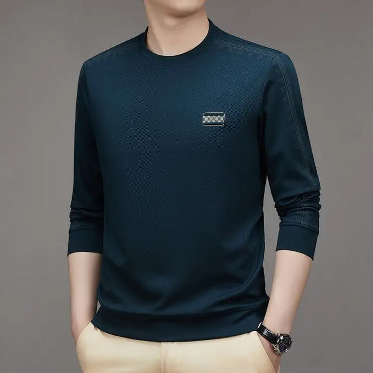 Sweat à capuche minimaliste à col rond pour homme, étiquette rayée, décontracté, confortable, polyvalent, mode printemps et automne, nouveau, 2023