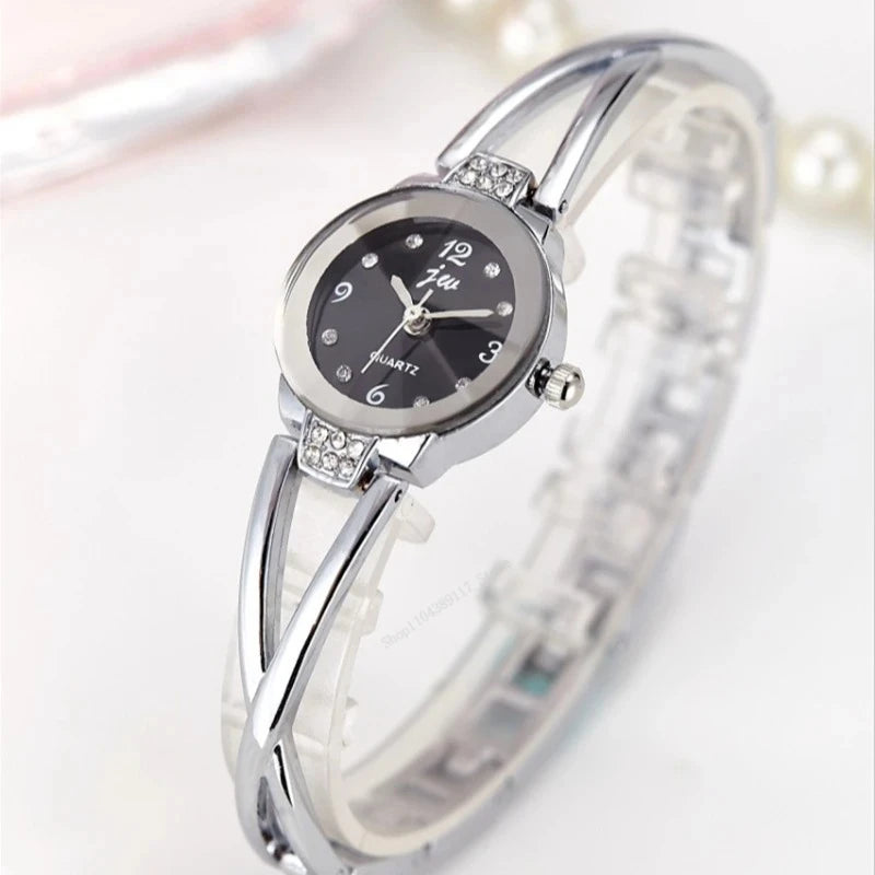 montre à quartz décontractée femmes maille en acier inoxydable Relogio Feminino