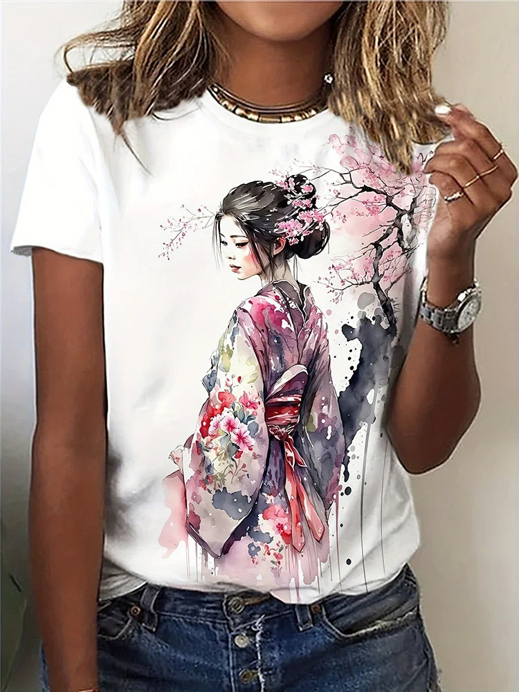 Été quotidien décontracté femmes à manches courtes haut 3D cheval imprimé femmes rue urbaine mode T-shirt amoureux des animaux T-shirt