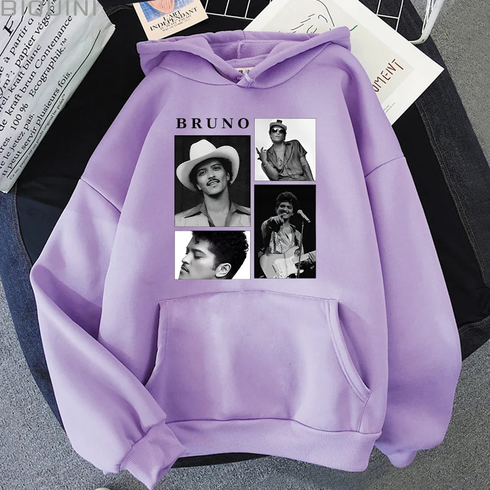 Bruno Grain-Sweat-shirt à capuche vintage unisexe, pull classique, vêtements pour hommes et femmes, Funk Soul Music Merch