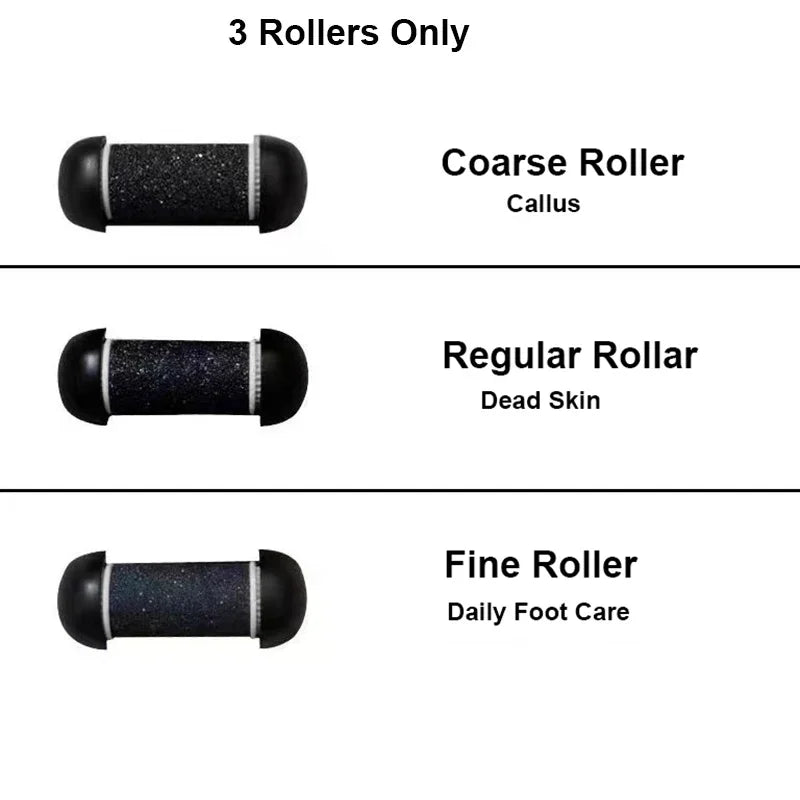 Têtes de rechange pour broyeur dissolvant de callosités des pieds, 3 pièces Quartz fin moyen grossier pour pédicure lime à pied électrique