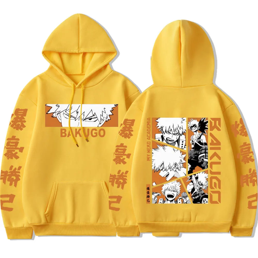 My Hero Academia Anime hommes femmes mode sweat à capuche Bakugou Katsuki pulls décontractés surdimensionné à manches longues sweat Streetwear