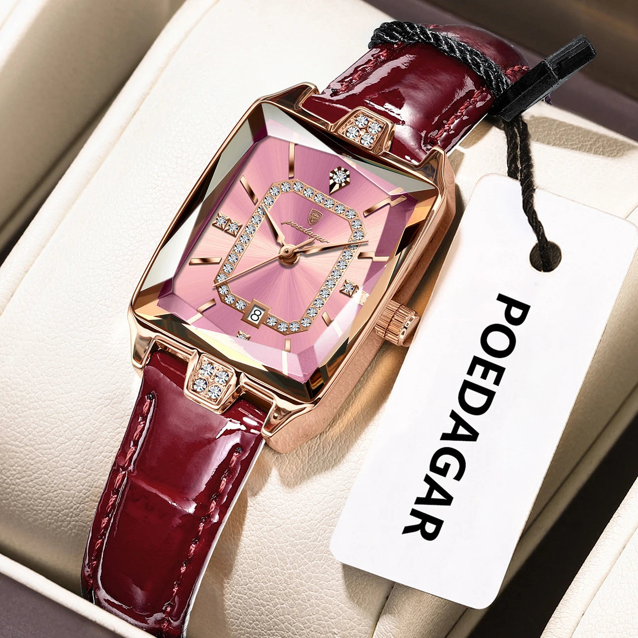 POEDAGAR classique luxe femmes montres étanche en cuir Date mode femme montre élégante de haute qualité Quartz femmes montre-bracelet